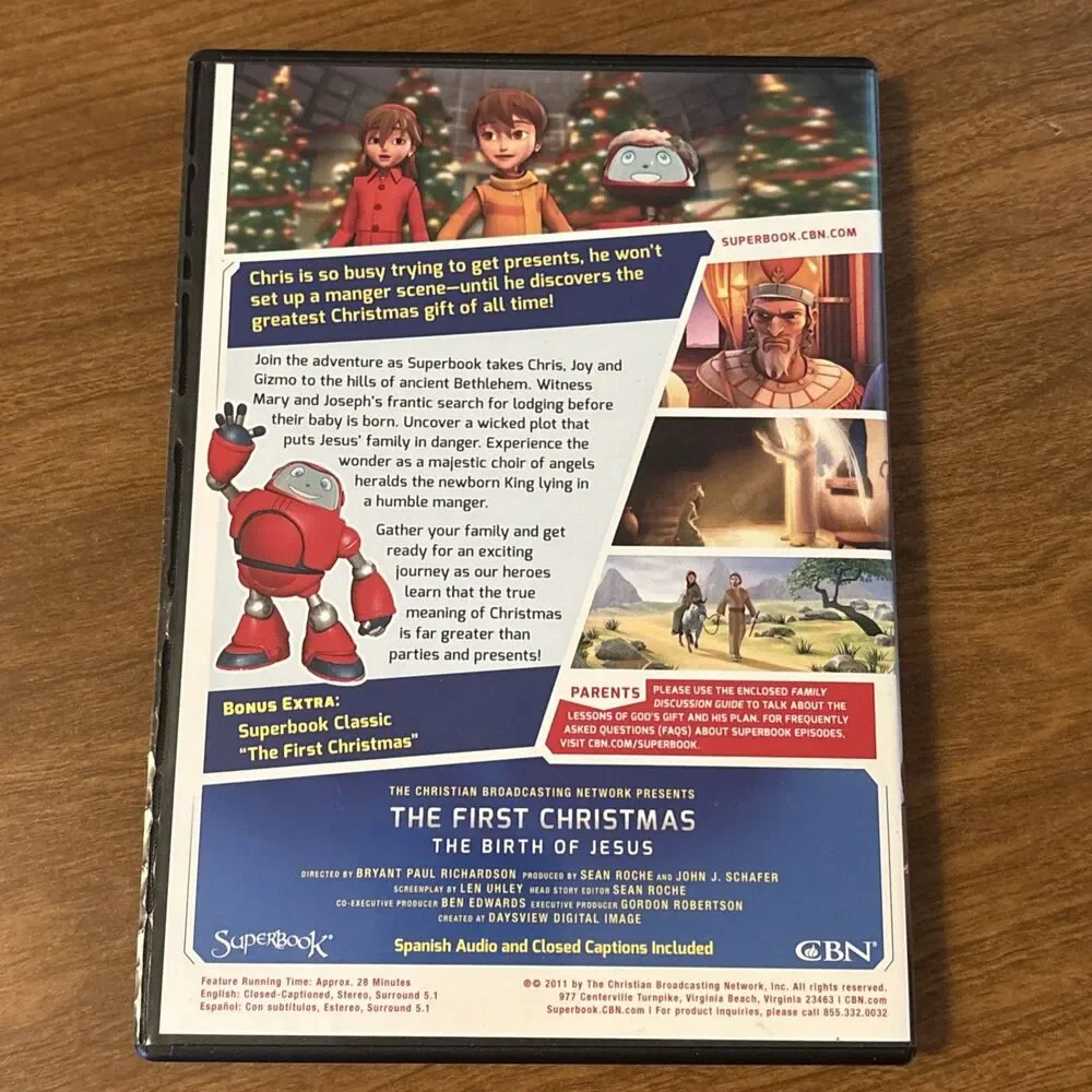 CBN Superbook Christian Christmas Backpack Gift Bag Coloring Book DVD Keychain+